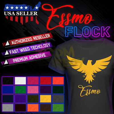 Essmo  Flock Heat Transfer Vinyl HTV T-Shirt 10'' Iron On Heat Press Fit Circut