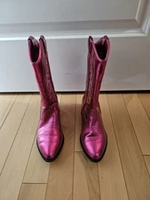 Girls Tucker + Tate Cowboy Boots Shiney Hot Pink Size 3