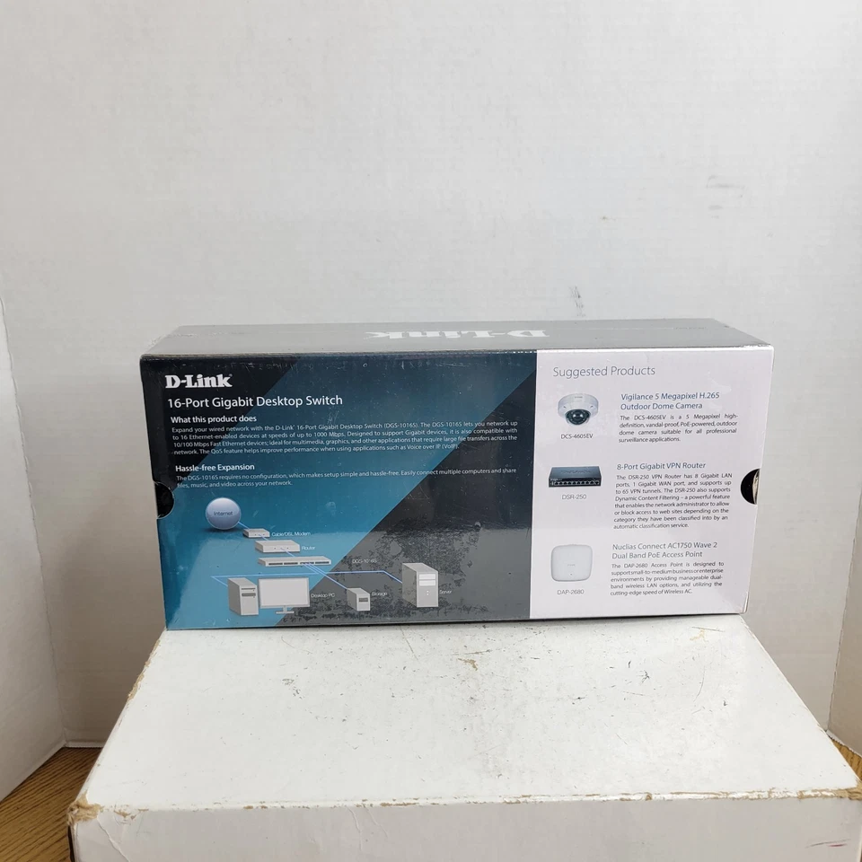 D-Link Ethernet Switch, 16 Port Gigabit Slim Switch Plug and Play, Unmanaged DGS - Image 3 of 4