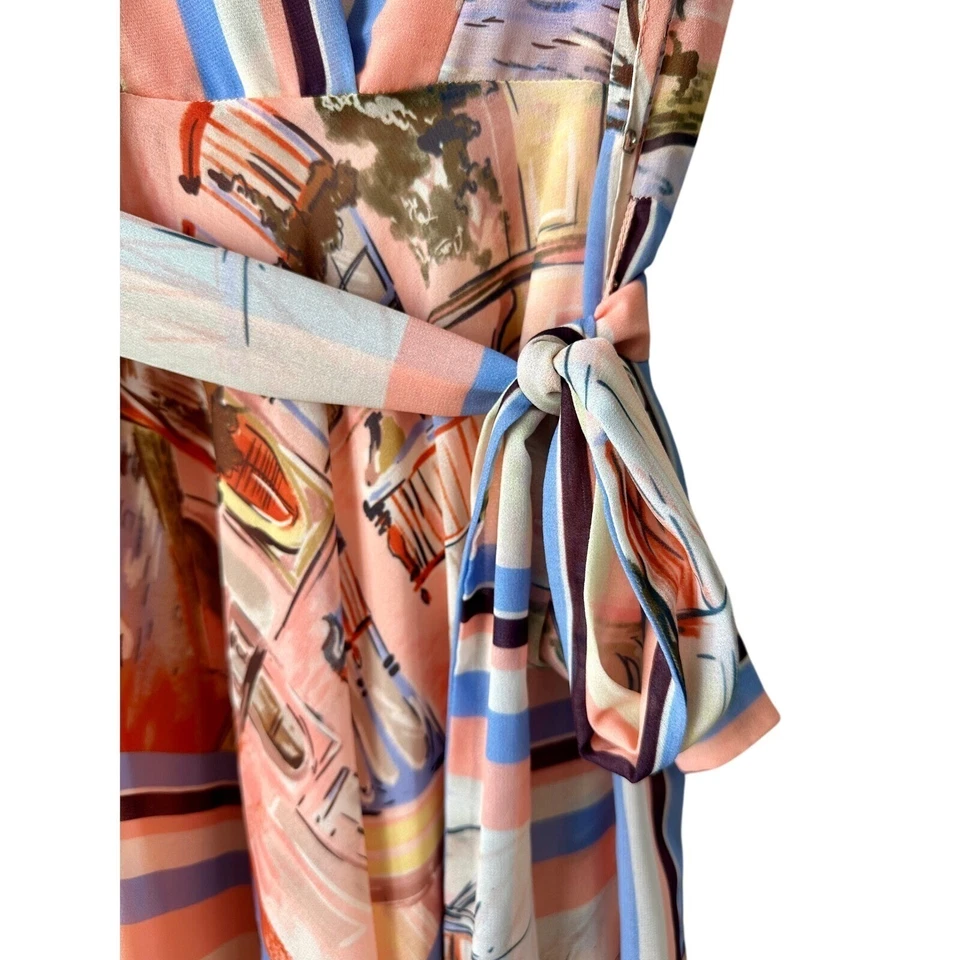 Vestido Amanda Uprichard Envolvente Midi Estampado Venecia Vestido Informal Pequeño Anthropologie Foto 4 de 4