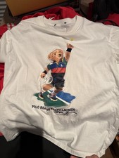 Polo Ralph Lauren US Open Bear Tennis White Shirt Small 2025