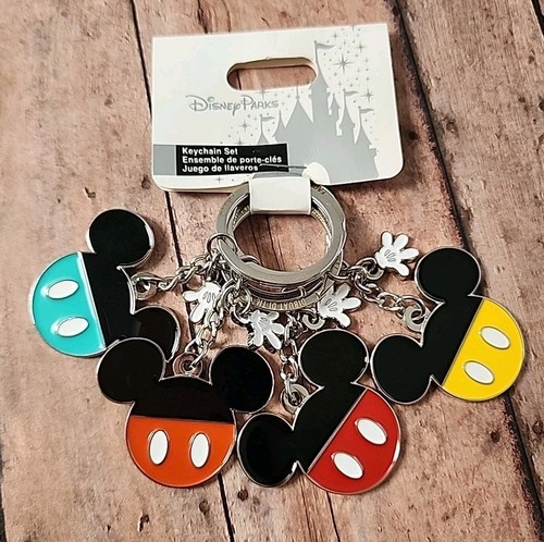 Disney Parks Mickey Mouse Icon Keychain Set of 4 Bundle NEW