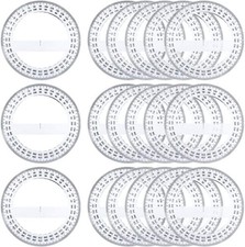 Pack of 24, 360-degree Protractor, 12.5cm 4.92" Diameter, Crystal Clear