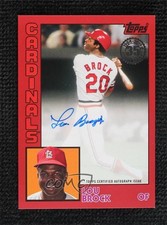 2019 Update 1984 Topps Baseball Red 17/25 Lou Brock #84A-LBR Auto HOF 0l2