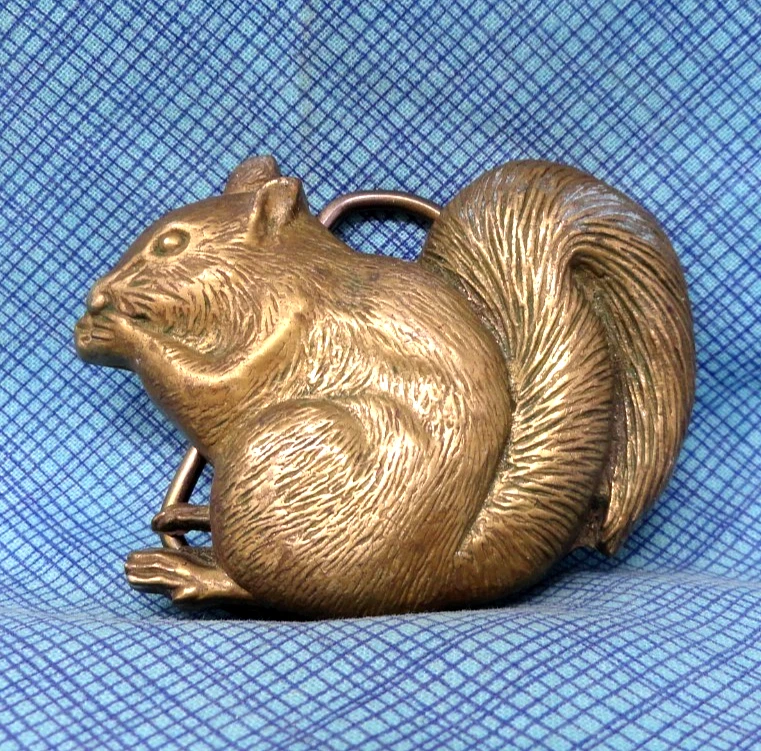 Пряжка для ремня белки 3D латунь Critter Spirit Animal винтаж 70-х Baron Taiwan .GMP682 - Изображение 2 из 4