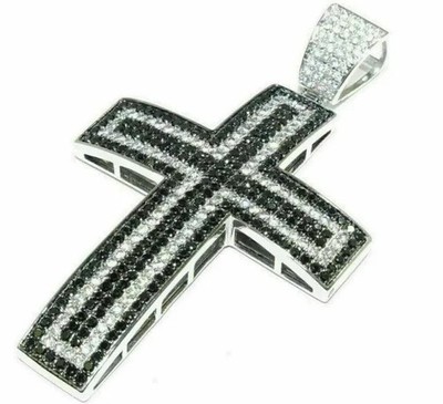 2.50 Ct Round Cut Lab Created Diamond Cross Charm Pendant 14k White Gold Plated
