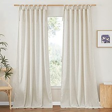 Thick Linen Curtains 84 inch Length 2 Panels 52"W x 84"L Pack of 2 Natural