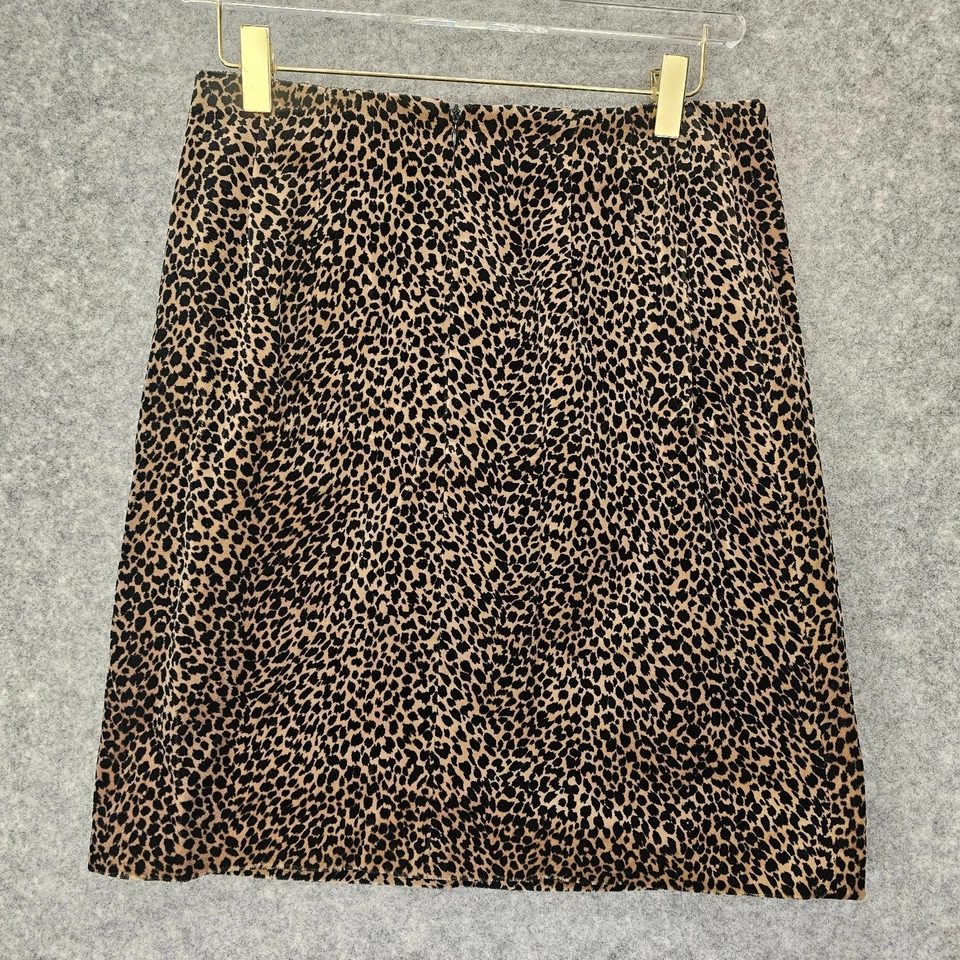 Vintage Y2K Leopard Skirt Women Small 4 Tan Velvet Mob Wife SKIRTIN AROUND 28x19 - Image 2 of 4
