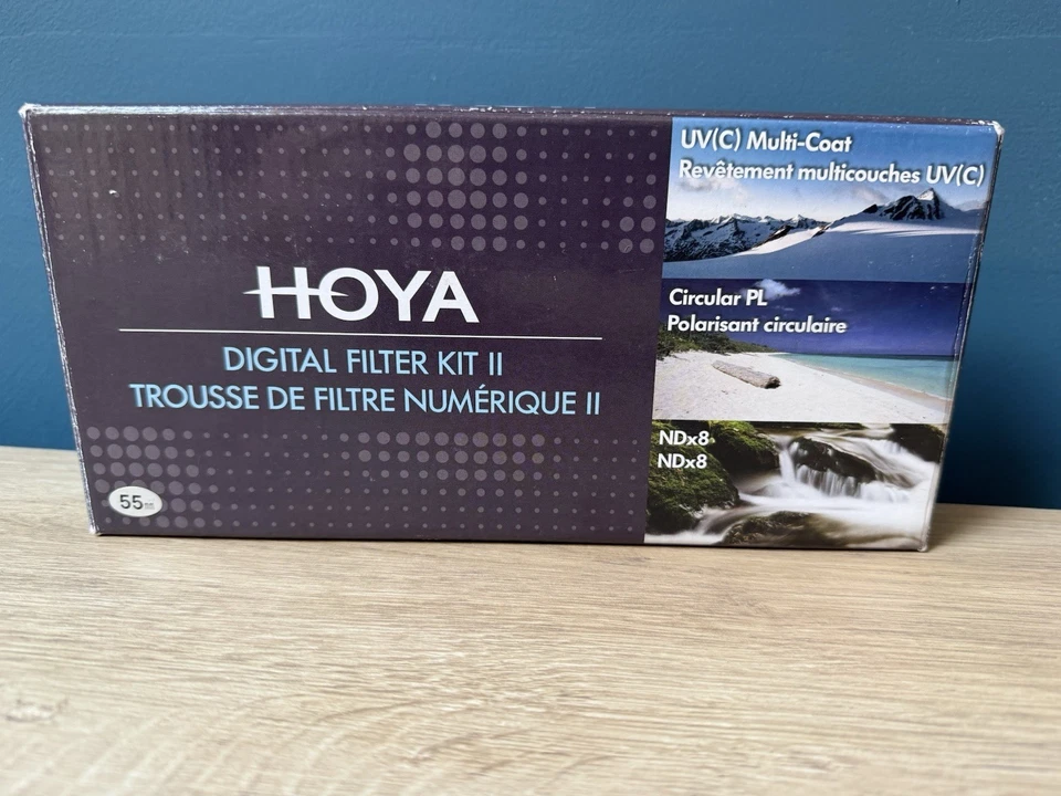 Genuine HOYA Digital Filter Kit II 55mm, UV, ND8, CPL, CIR-PL, polarizer, NEW - Image 1 of 3