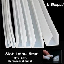 Silicone Rubber U Channel Edging Trim Seal Square U-Shaped Bumper Sizes Multiple