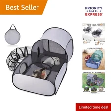 Breathable Portable Cat Tent with Tunnel - Perfect Playpen for Small Animals