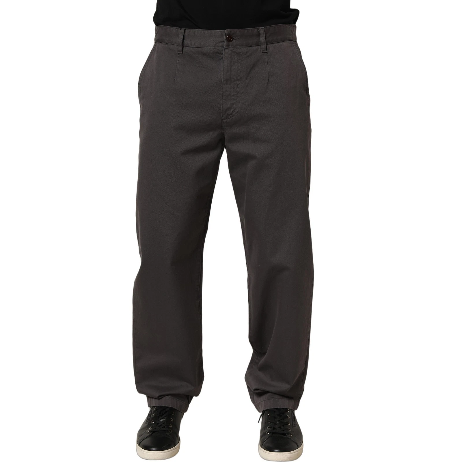 DOLCE & GABBANA Pants Dark Gray Cotton Straight Chino Trouser IT50/W36/L 900usd