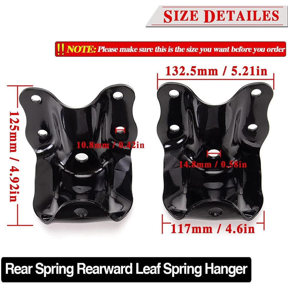 Rear Leaf Spring Hanger Bracket & Shackle Kit For Chevy Silverado GMC Sierra A++ - Imagem 3 de 4