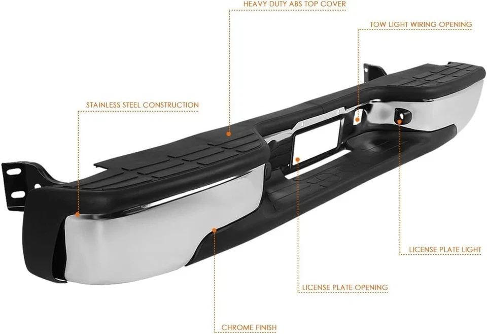 Parachoques trasero cromado Chevy Chevrolet Silverado GMC Sierra 1500 2500 1999-2006 Foto 4 de 4