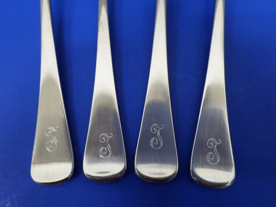 4 - WMF Cromargan FINESSE Satin Stainless GERMANY Flatware SALAD FORKS monogram - Image 2 of 4