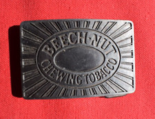 Vintage BEECH-NUT Chewing Tobacco Pewter Belt Buckle