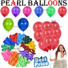 10-50 CHROME BALLOONS METALLIC LATEX PEARL 5"12"18" Helium Balloon Birthday UK