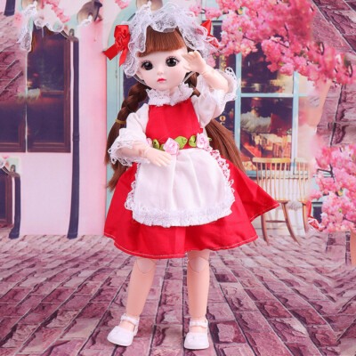 12 Zoll Mädchen Puppe Nettes Spielzeug Geflochtene Haar Perücken Kleid Schuhe