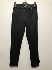 Marks & Spencer Autograph Genuine Leather Trousers UK 12 Regular Black