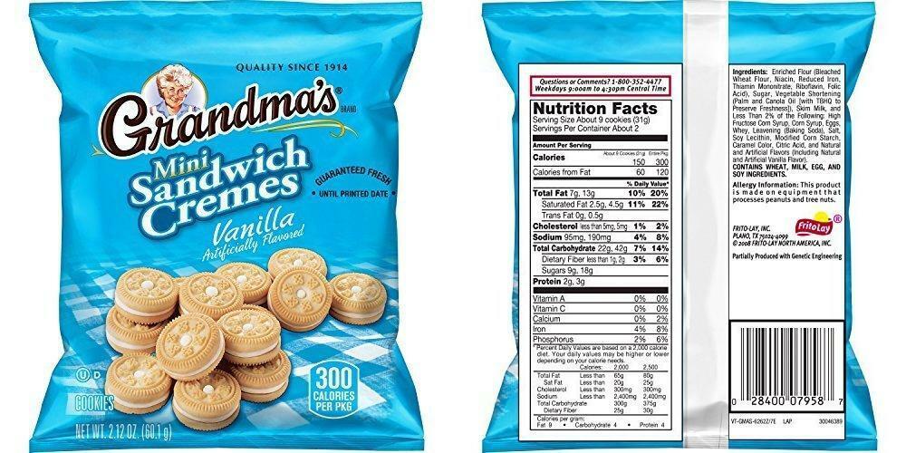 Grandma's® Brand Vanilla Flavored Mini Sandwich Creme Cookies, 6 Count