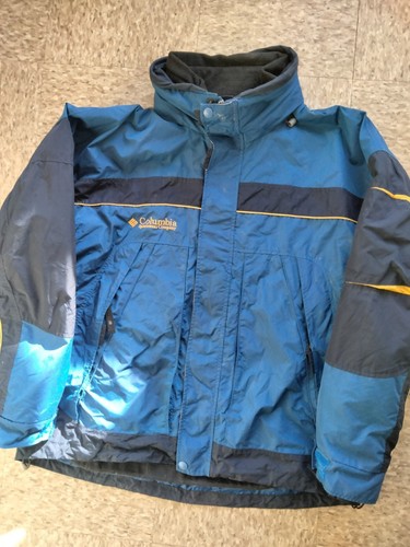 Columbia, Columbia Coat Men's Large 1990s 2 in 1 Jacket Double Zip radial sleeve fleece