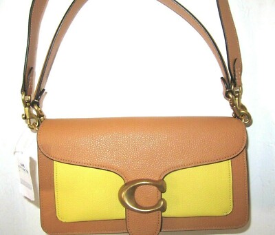 Coach New Tabby Shoulder Bag 26 Color block Natural Yellow Multi