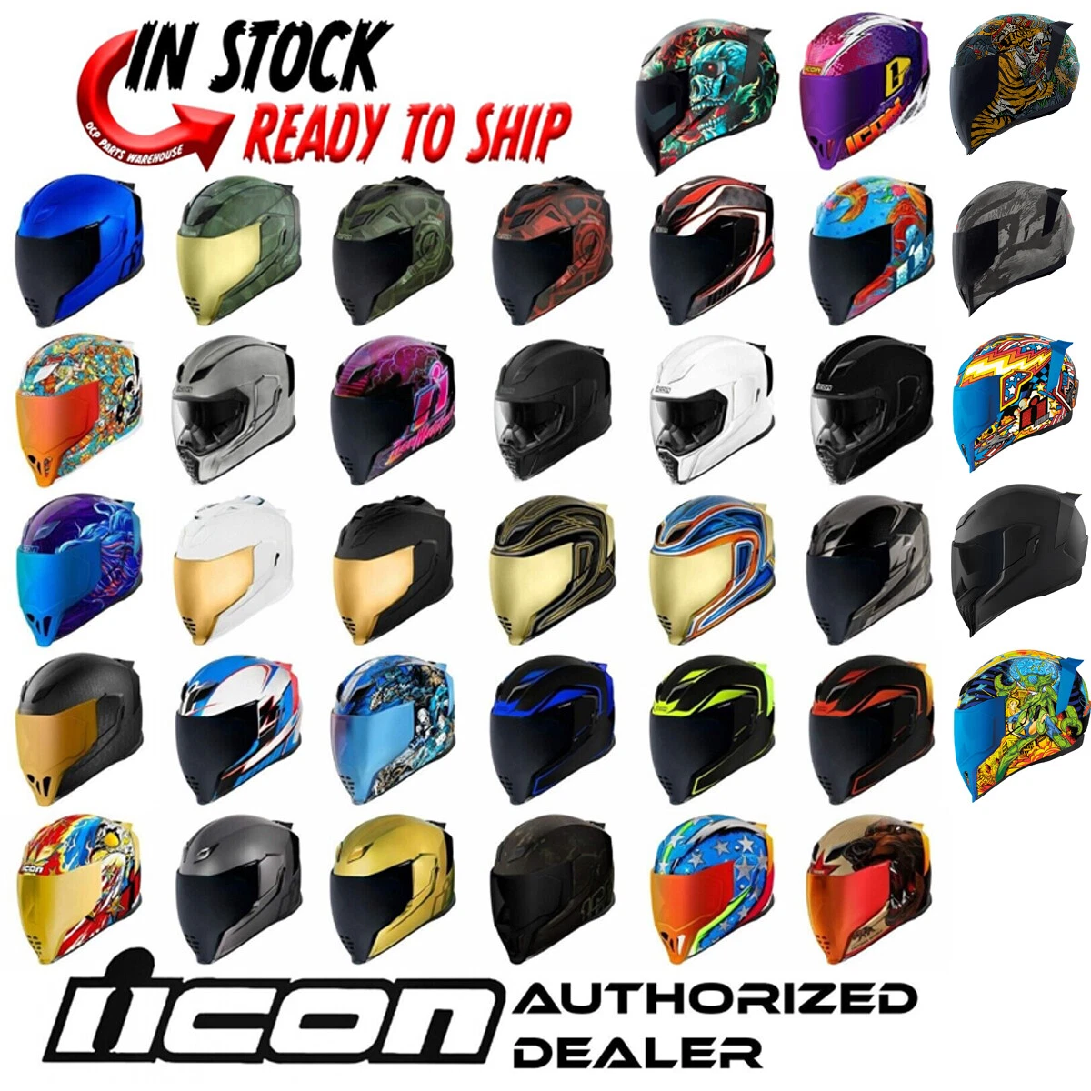 2023 ICON AIRFLITE FULL FACE DOT MOTORCYCLE HELMET PICK SIZE AND