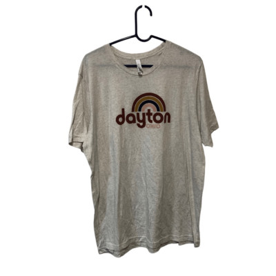 Dayton Ohio Canvas Size 2XL Pastel Rainbow T-Shirt