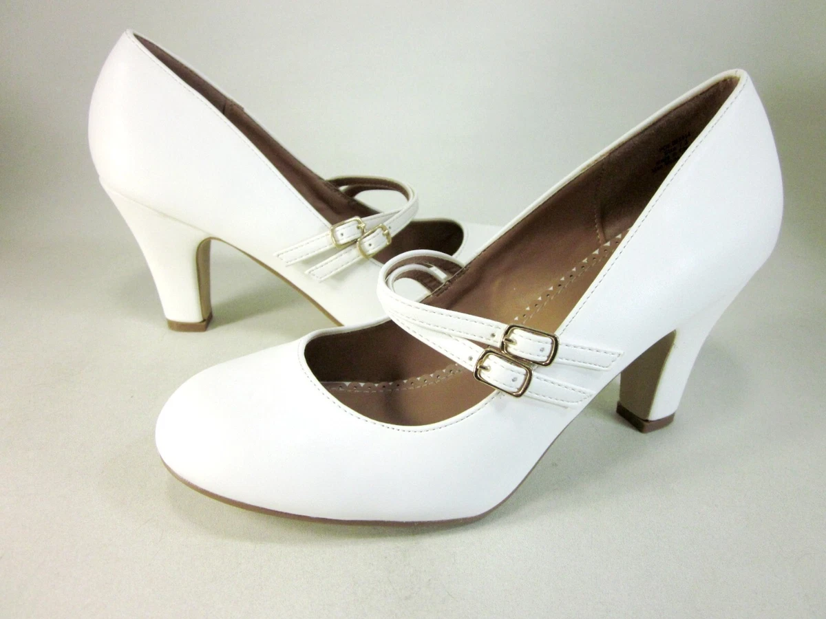 JOURNEE COLLECTION WOMEN S WINDY MARY JANE PUMPS WHITE US SIZE 9