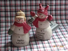 NEW BLOSSOM BUCKET SET OF TWO SNOWMEN # 228-13551