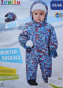 L SERVER Schneeanzug Baby - Warmer Winteroverall Mit Fellkappen