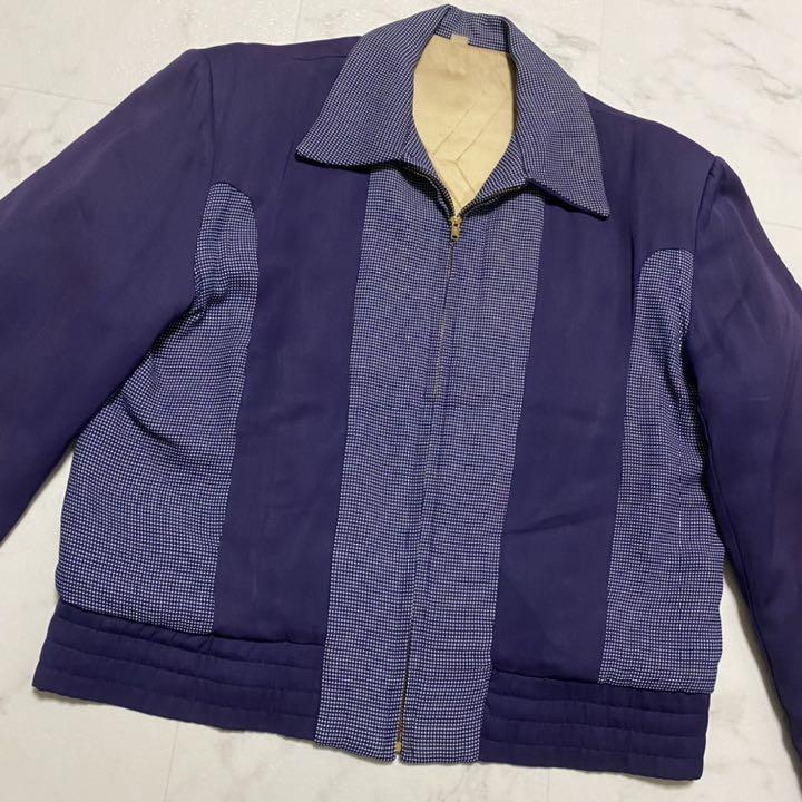 ジャケット・アウター 50s rayon gabardine jacket argyle 50S Gabardine Jacket Vintage Rockabilly Rayon Men's #D1911