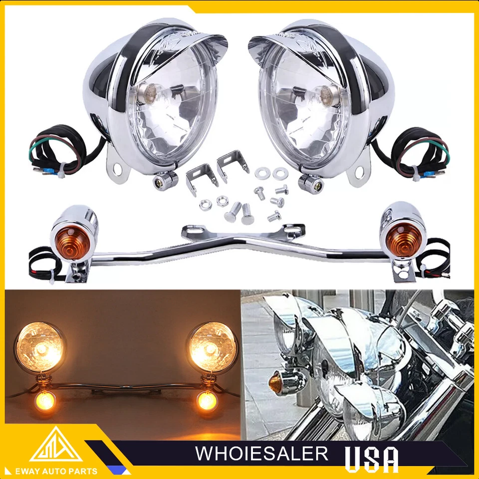 12V Motorcycle Turn Signal Lights Driving Fog Spot Light Bar For Harley Yamaha - Image 2 of 4