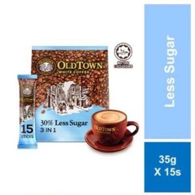 4 X PACKS OLDTOWN Less Sugar Instant Premix 3 In 1 White Coffee (35g x 15's)