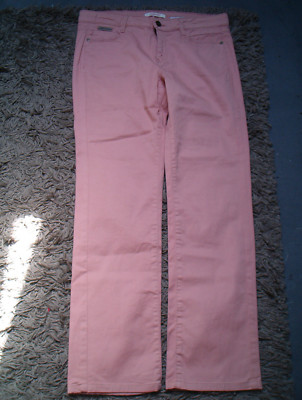 PANTALON COTON ELASTHANNE ROSE DROIT T 40 CAMAIEU
