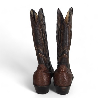 Sedona West Genuine Ostrich Quill Western Cowboy Boots Brown  display picture 3