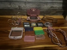 Nintendo Game Boy Advance GBA Fuchsia Pink Tested Works W/4 Game Bundle