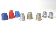 Thimble Lot 8 Germany Simon Brothers Japan Greek Key Silver Vtg