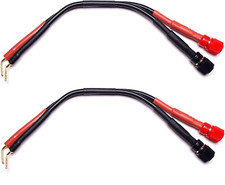 CESS-087 Pin Screw Type Banana Plugs to Female 4Mm Banana Jack Adapter Cables, 2