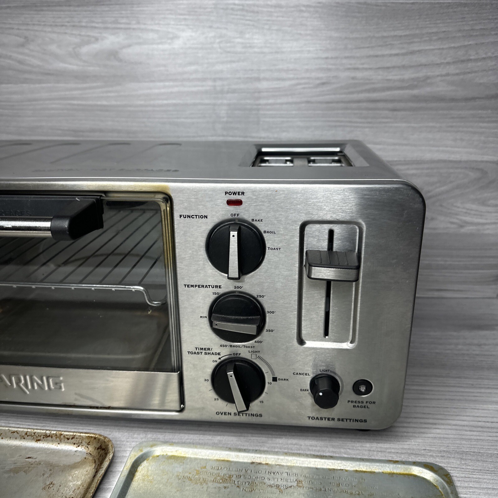 Waring Pro Stainless Toaster Oven with BuiltIn 2 Slice Toaster WTO150