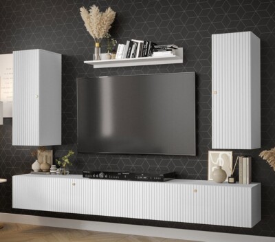 Wohnzimmer-Set Waldi Tenteno Slim II Modernschrank Kommode RTV-Tisch Loft M24