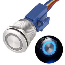 22mm Momentary Push Button Switch 12v Angel Eye Led Waterproof Stainless Steel R