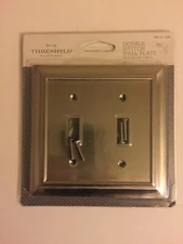 THRESHOLD DOUBLE SWTICH WALL PLATE QUALITY & DESIGN BRAND NEW FREE SHIPPING