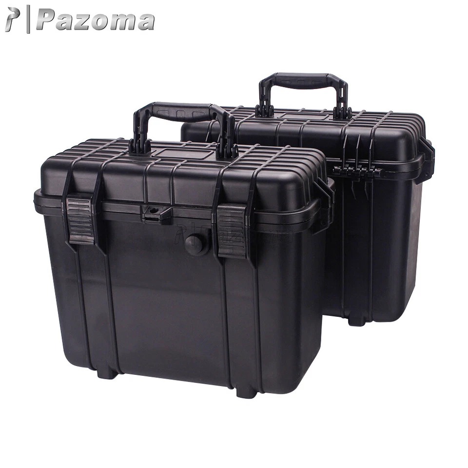 Motorcycle Waterproof Rear Saddlebags Side Case Box Universal For Honda Yamaha - Image 3 of 4