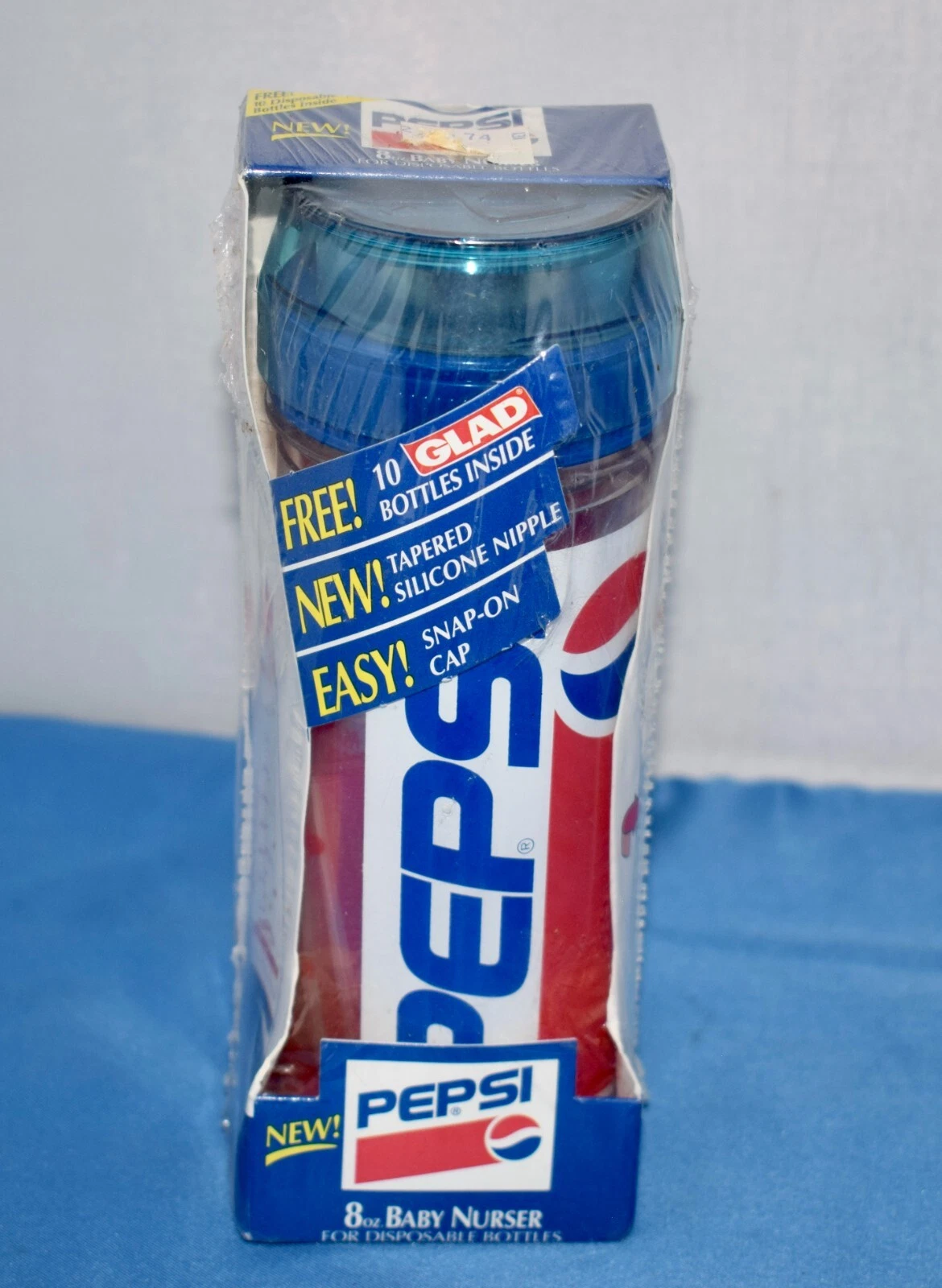 Munchkin 1994 Pepsi Baby Nurser Sippy Bottle Silicone Nipple ~ NOS ~ F2