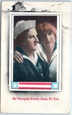 Postcard - My Thoughts Fondly Roam To You with Lovers Picture and Art Print