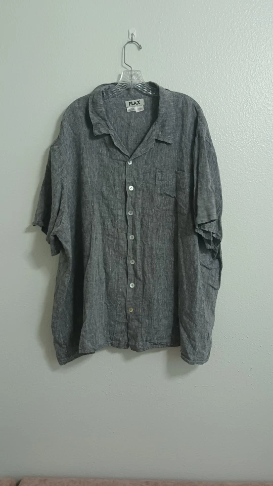 Camisa abotonada lino hombre talla 2X Foto 2 de 4