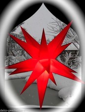 Adventsstern Faltstern Ø52 Außenstern Weihnachtsstern 15 zack ROT 4m Kabel 96114