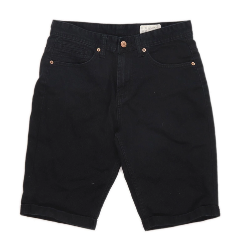 Primark Mens Black Denim Shorts Size 