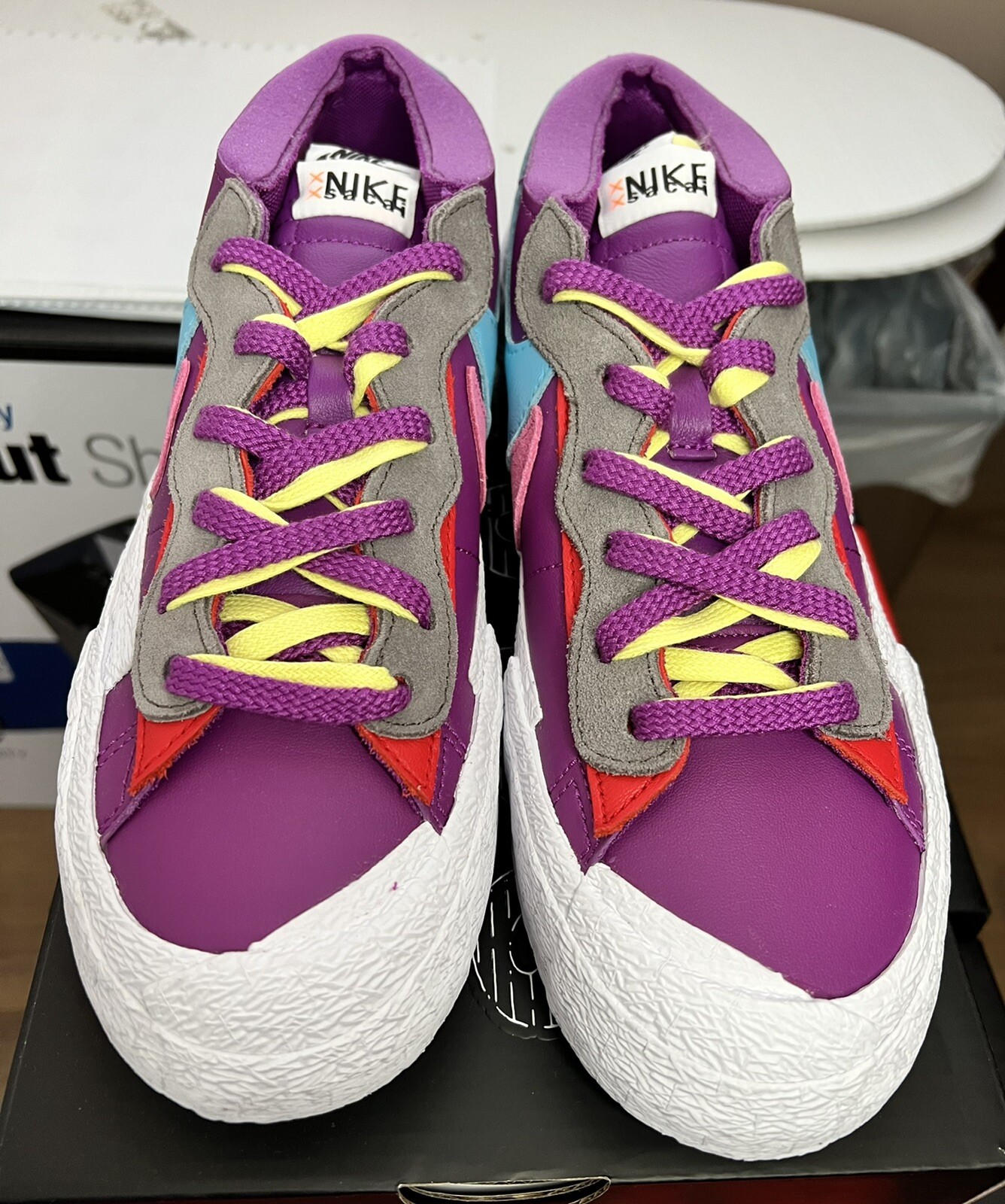 SACAI X NIKE Nuovissimo blazer Nike x Kaws x Sacai basso uomo taglia 9 viola crepuscolare DM7901 500